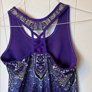 Athleta Tic Tac Toe Purple Paisley Print Tank! Large